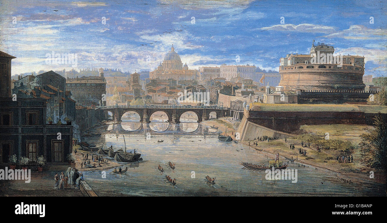 Gaspar van Wittel - Ansicht von Tor di Nona - Musei Capitolini Roma Stockfoto