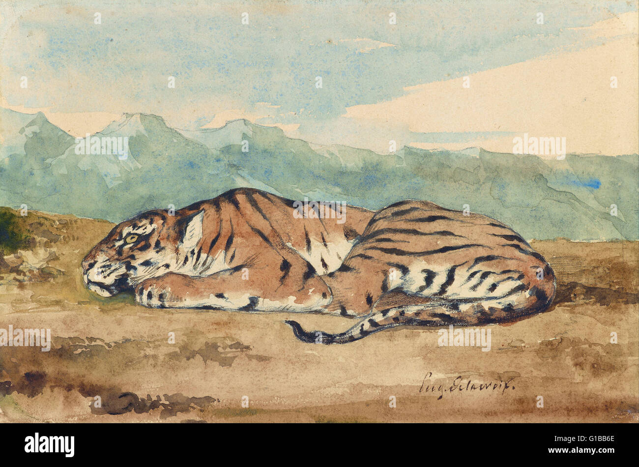 Eugène Delacroix - Royal Tiger - der Morgan Library Stockfoto