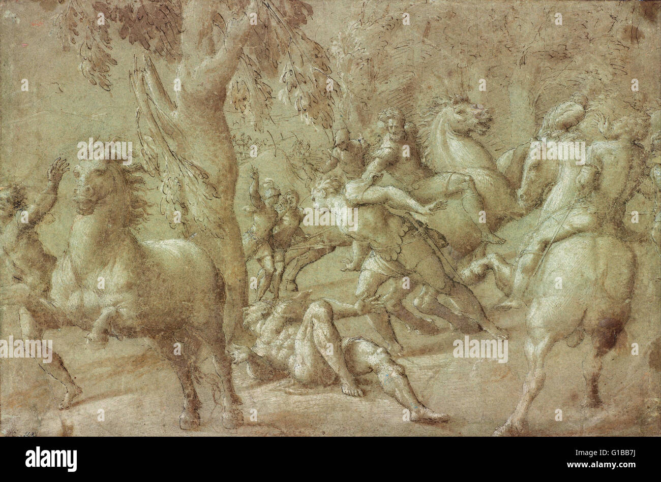Giovanni Antonio de Sacchis (Il Pordenone) - Bekehrung des St. Paulus - der Morgan Library Stockfoto