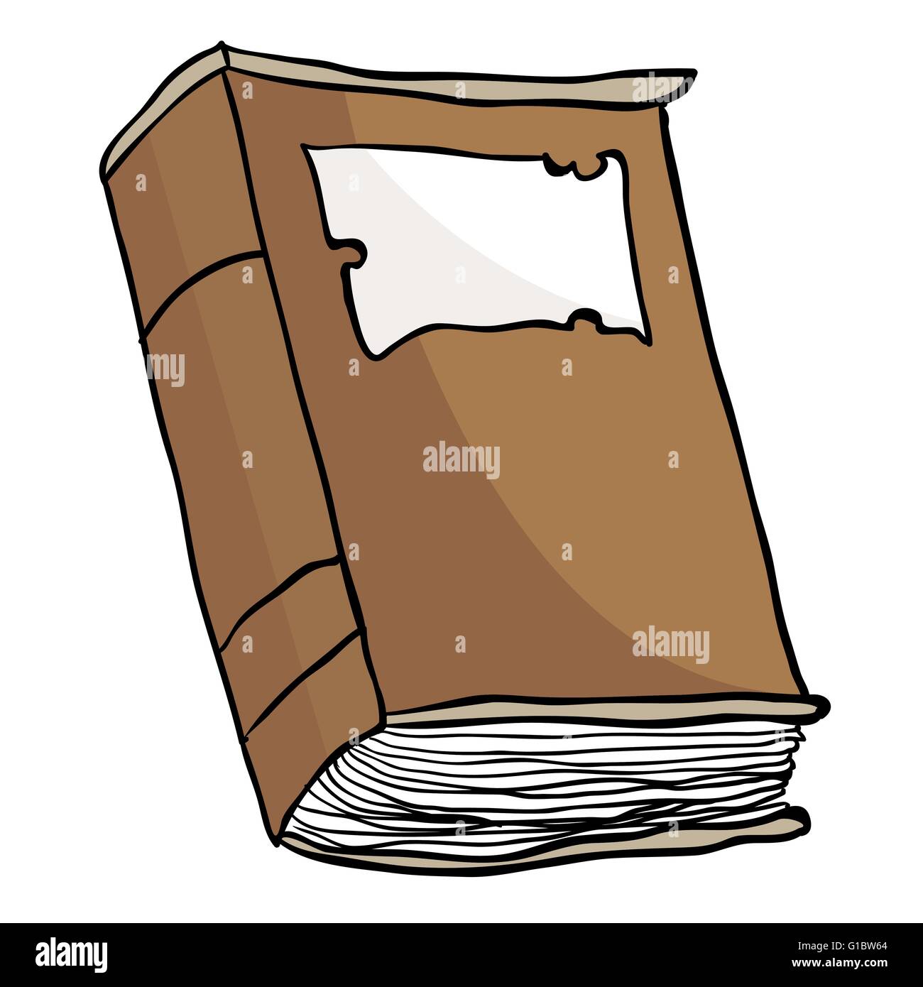 Cartoon-Illustration von einem alten braunen Buch Stock Vektor