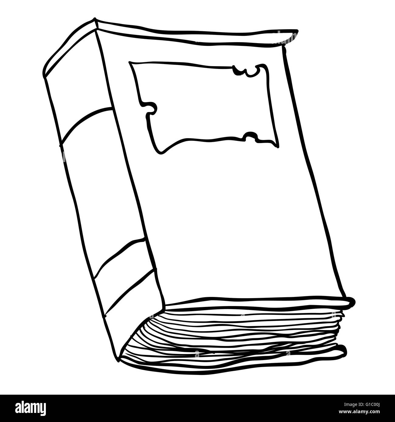 einfache Schwarz-weiß alte Buch cartoon Stock Vektor