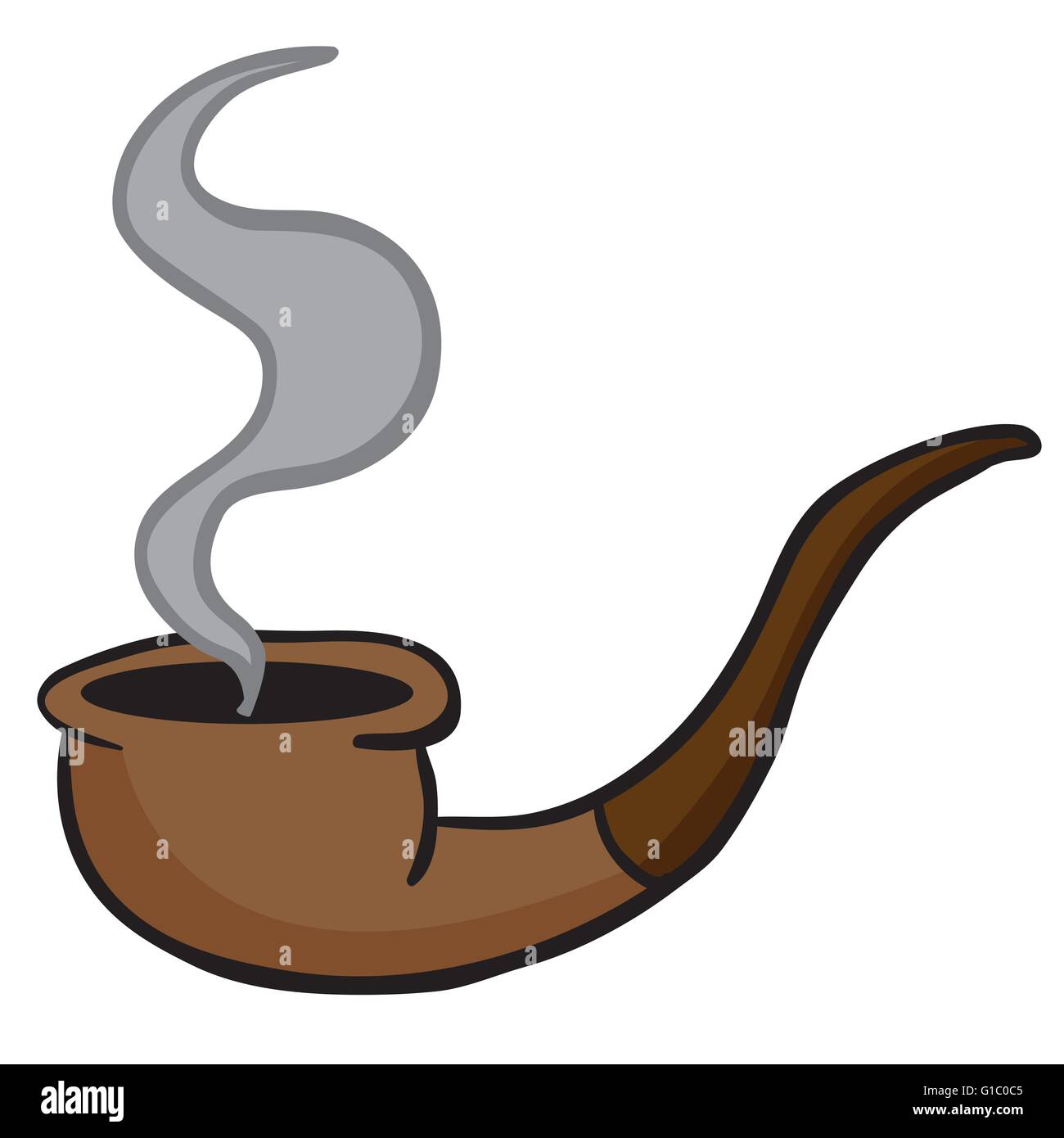 rauchen Pfeife Cartoon doodle Stock-Vektorgrafik - Alamy