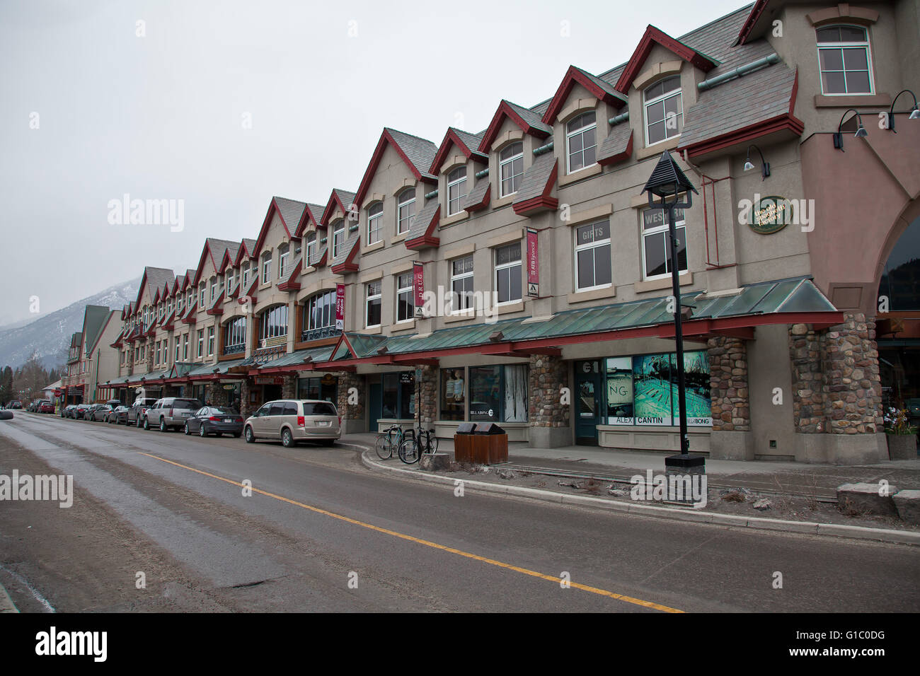 Stadt von Banff in Alberta, Kanada Stockfoto