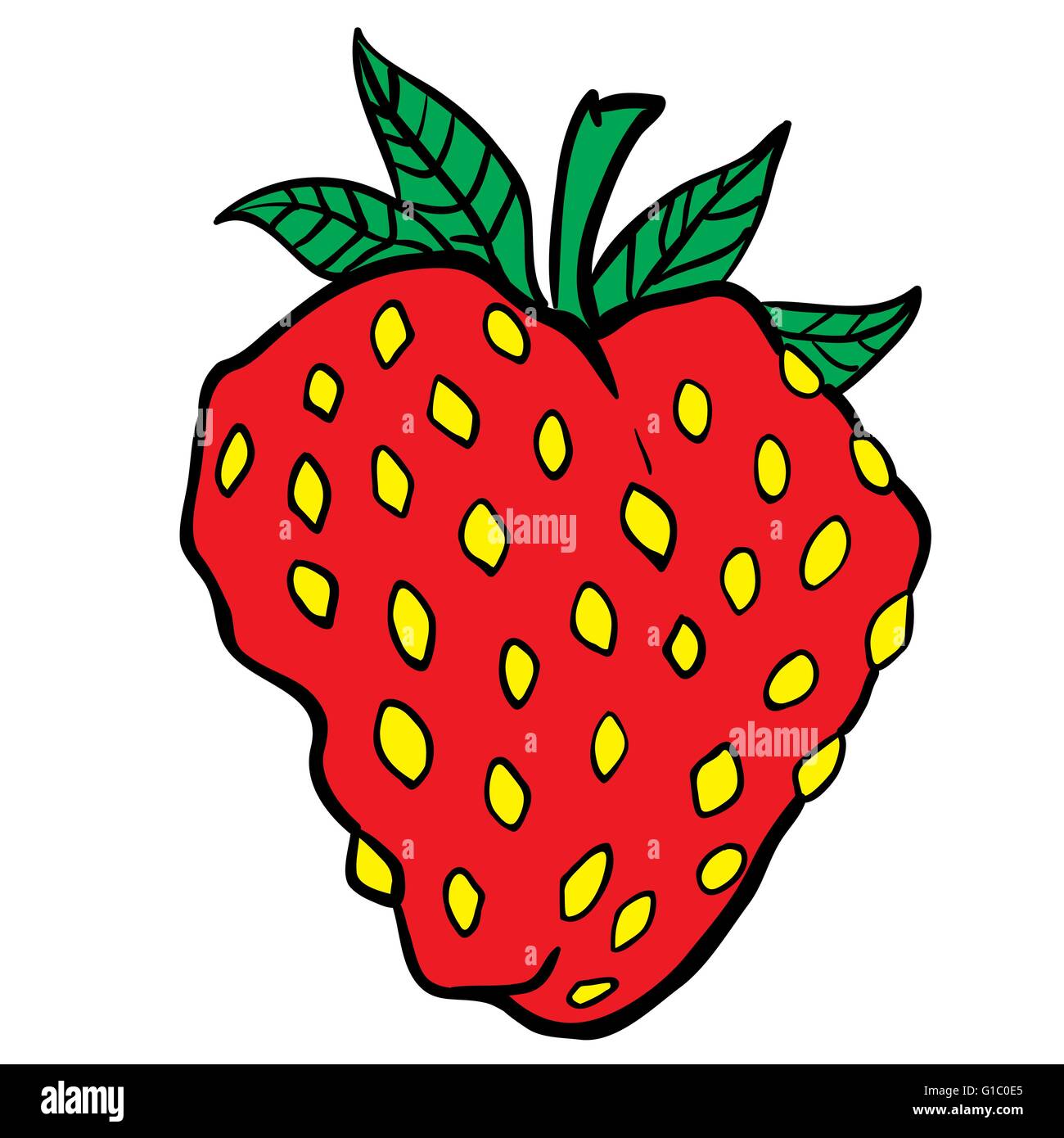 Cartoon-Illustration der Erdbeere, isoliert auf weiss Stock Vektor