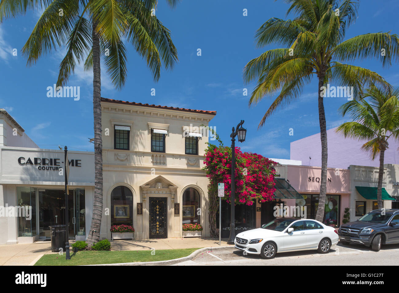 LUXUS-BOUTIQUEN WORTH AVENUE PALM BEACH FLORIDA USA Stockfoto