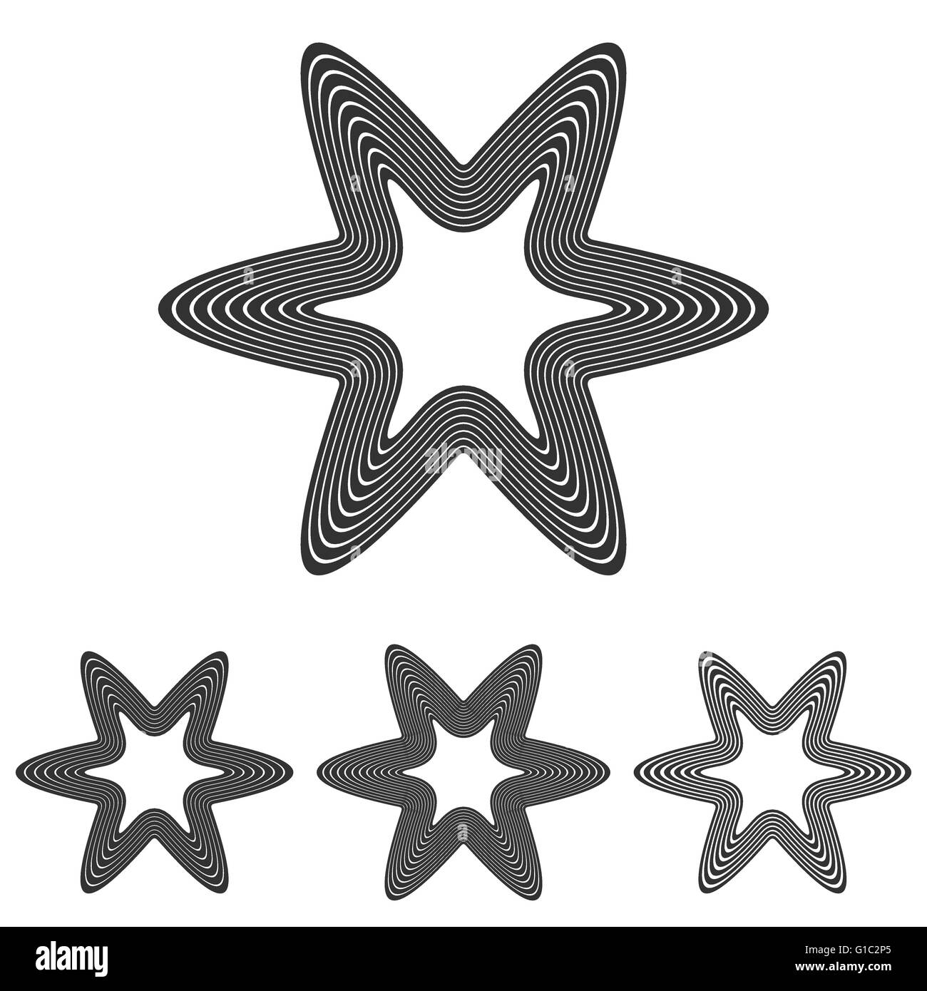 Schwarze Linie star Logo Design Sets Stock Vektor