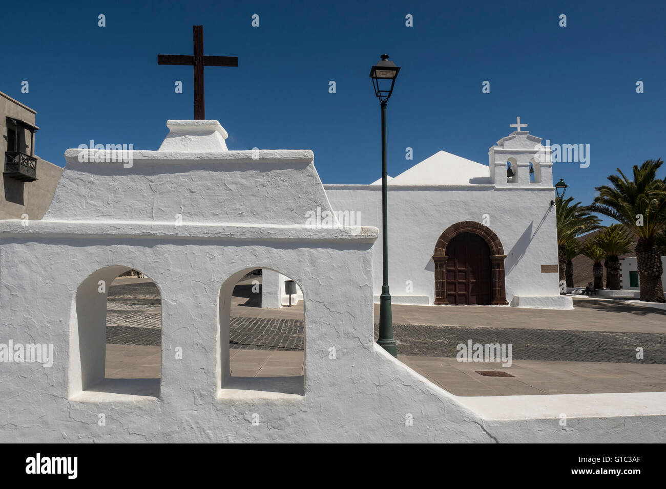 Iglesia de San Marcial del Rubicón, Femes, Lanzarote, Kanarische Inseln, Spanien Stockfoto