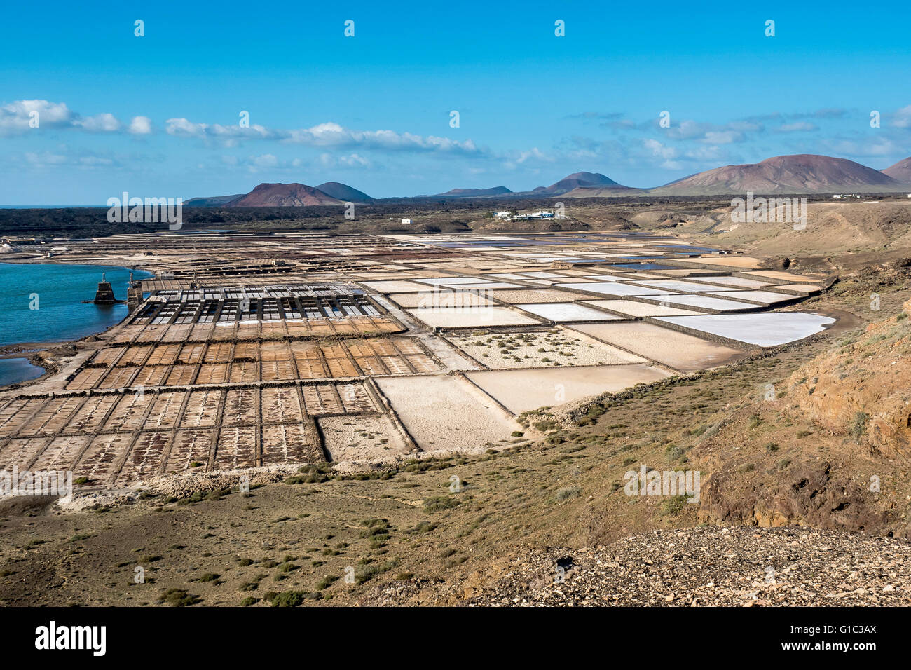 Salinas de Janubio Lugano, Lanzarote, Kanarische Inseln, Spanien Stockfoto