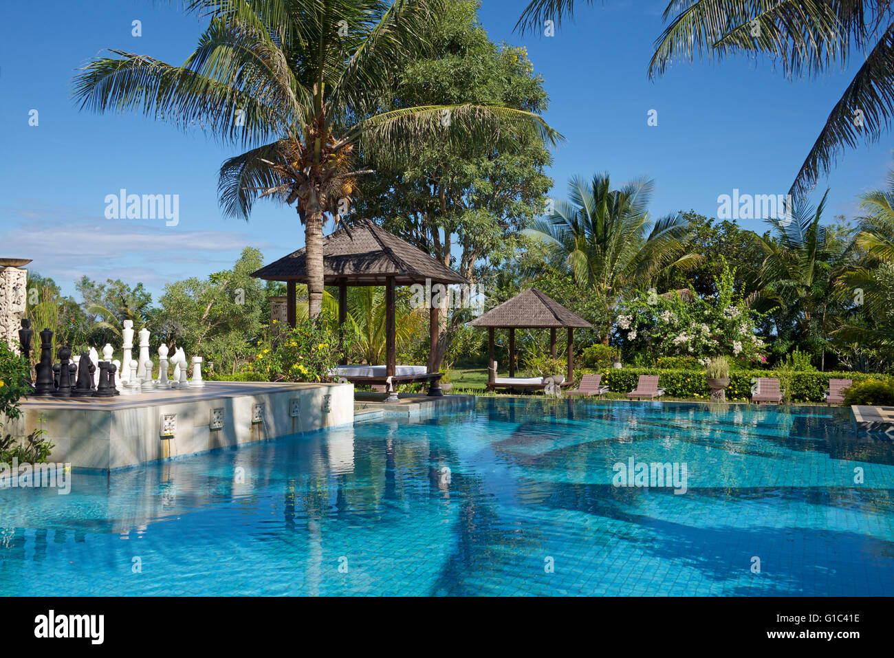 Tropisches Schwimmbad Jayakarta Hotel Labuan Bajo Flores Indonesien Stockfoto