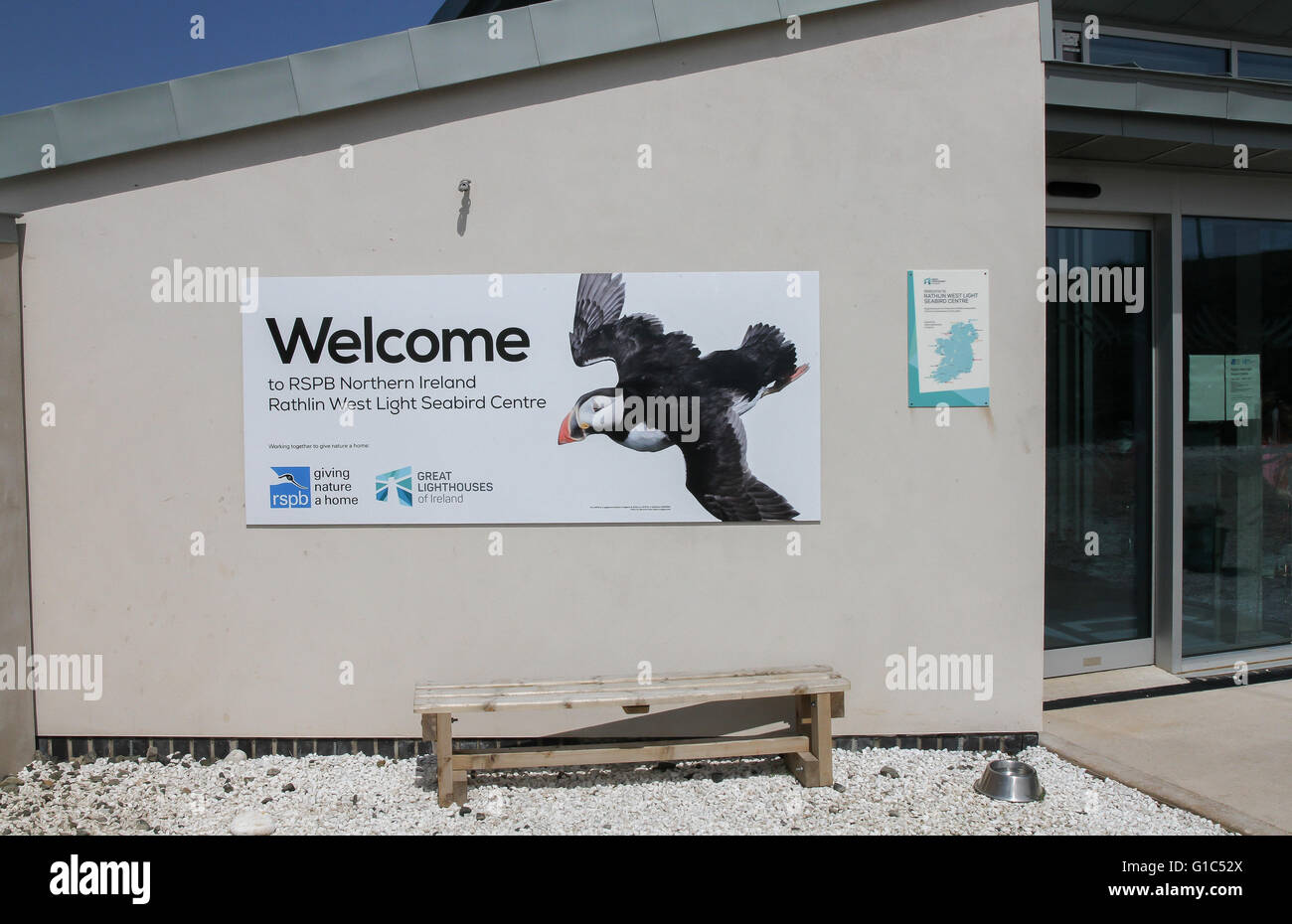 Das RSPB Rathlin West leichte Seabird Centre auf Rathlin Insel, County Antrim, Nordirland. Stockfoto