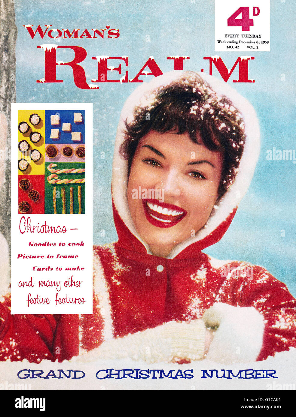 1958-Cover von Weihnachten Anzahl von Frau Reich Magazin Stockfoto