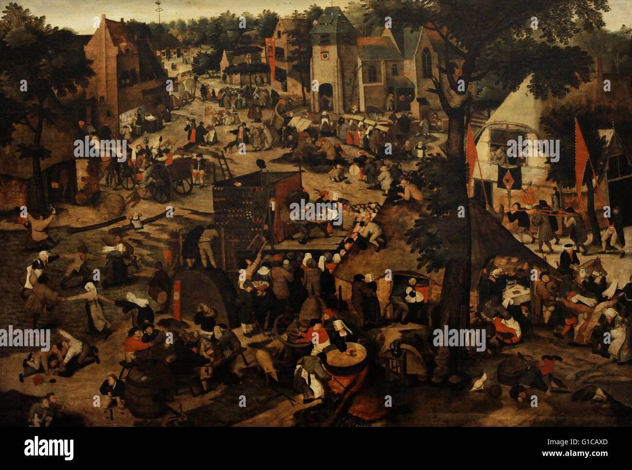 Pieter Brueghel der jüngere (1564-1638). Messe mit einer theatralischen Präsentation. Ersten Halph des 17. Jahrhunderts. Öl auf Holz. Die Eremitage. Sankt Petersburg. Russland. Stockfoto