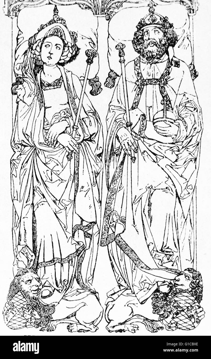 Abbildung aus dem Grab des Kaisers Henry II und seine Frau Kunigunde im Bamberger Dom Stockfoto