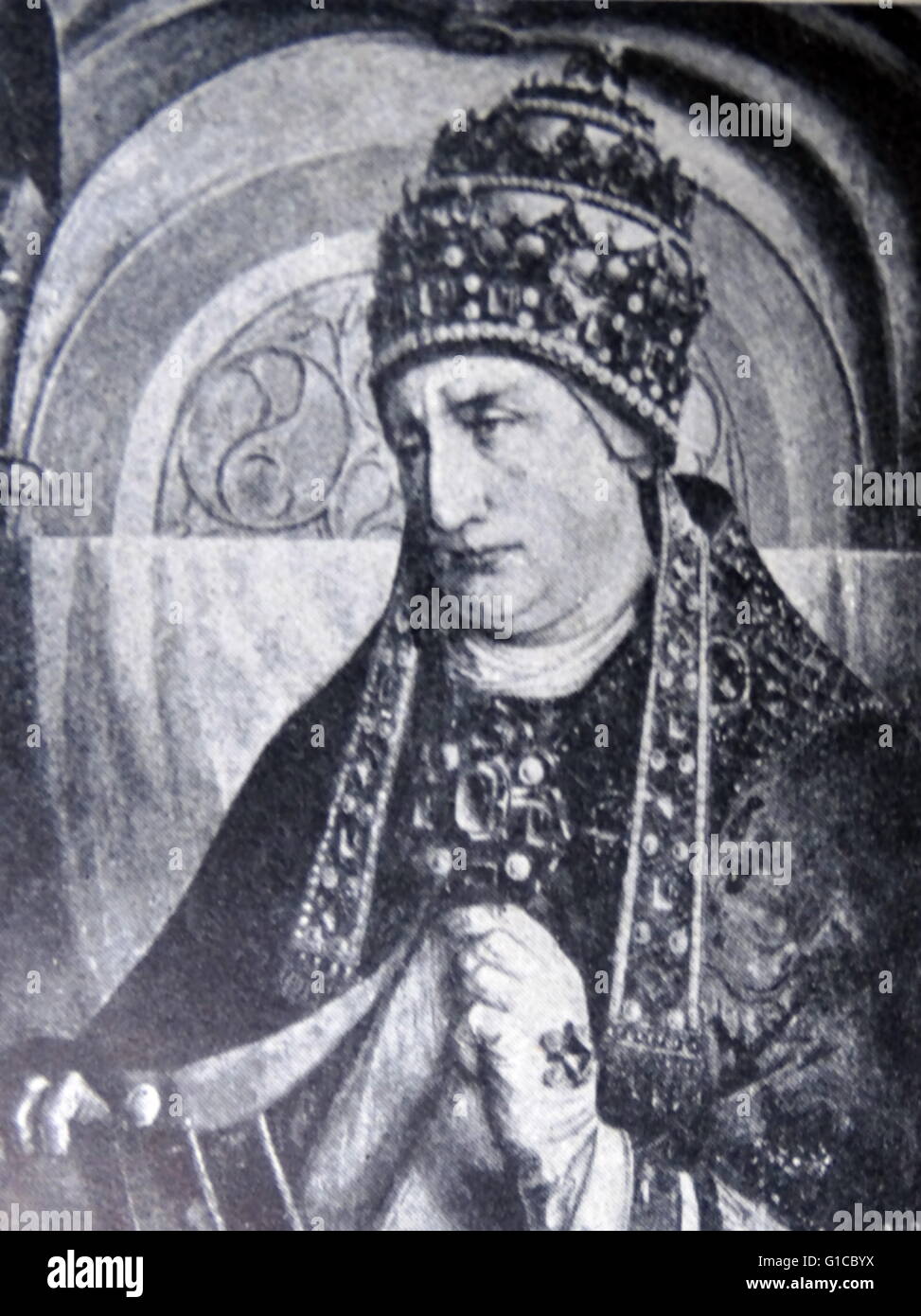 Portrait von Papst Gregory ich umgangsprachlich Gregor die großen. Vom 7. Jahrhundert Stockfoto