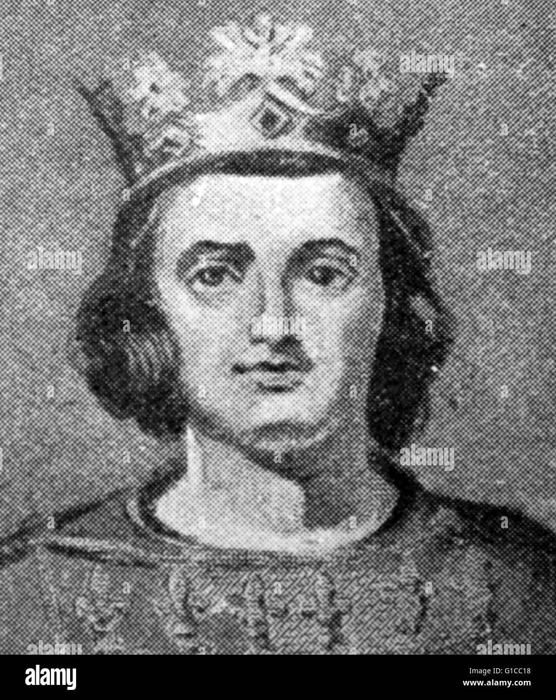 Porträt von König Charles IV. von Frankreich (1294-1328) er Fair, war Graf von Champagne und König von Navarra der letzten 'direkt' Kapetinger König von Frankreich. Vom 14. Jahrhundert Stockfoto