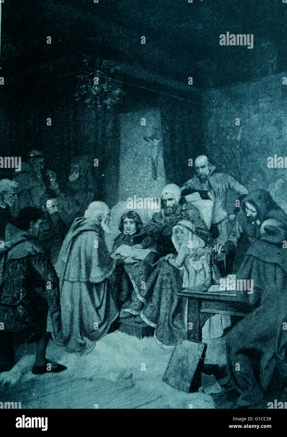 Der letzte öffentliche Akt des Königs Robert Bruce (1274-1329) König der Schotten. Vom 14. Jahrhundert Stockfoto