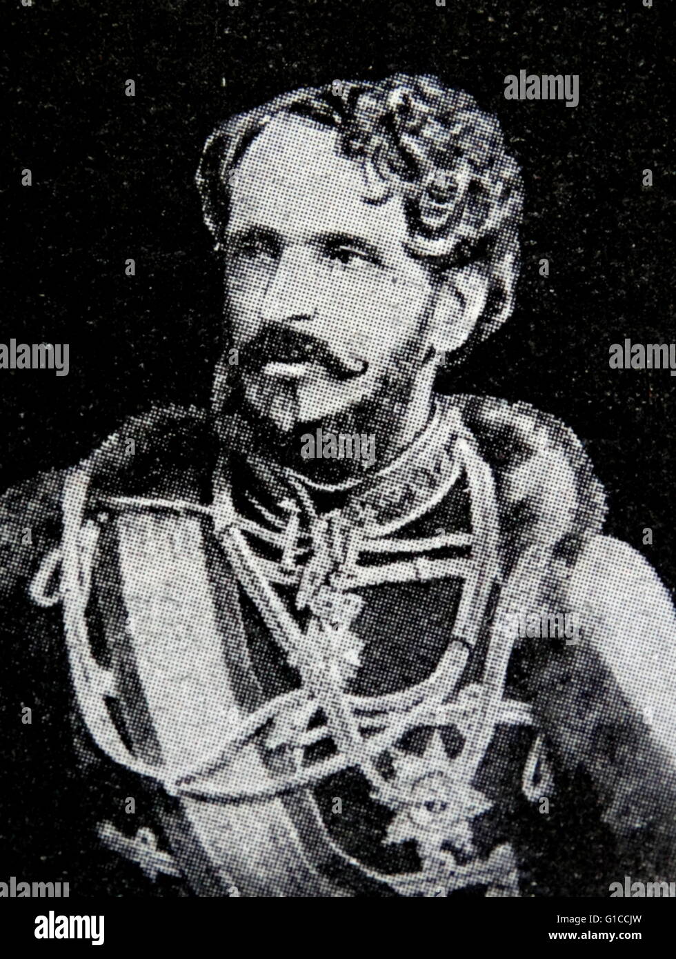 Porträt von Graf Gyula Andrássy de Csíkszentkirály et Krasznahorka (1823 – 1890) ungarische Staatsmann, der als Ministerpräsident von Ungarn gedient. Datiert 1880 Stockfoto