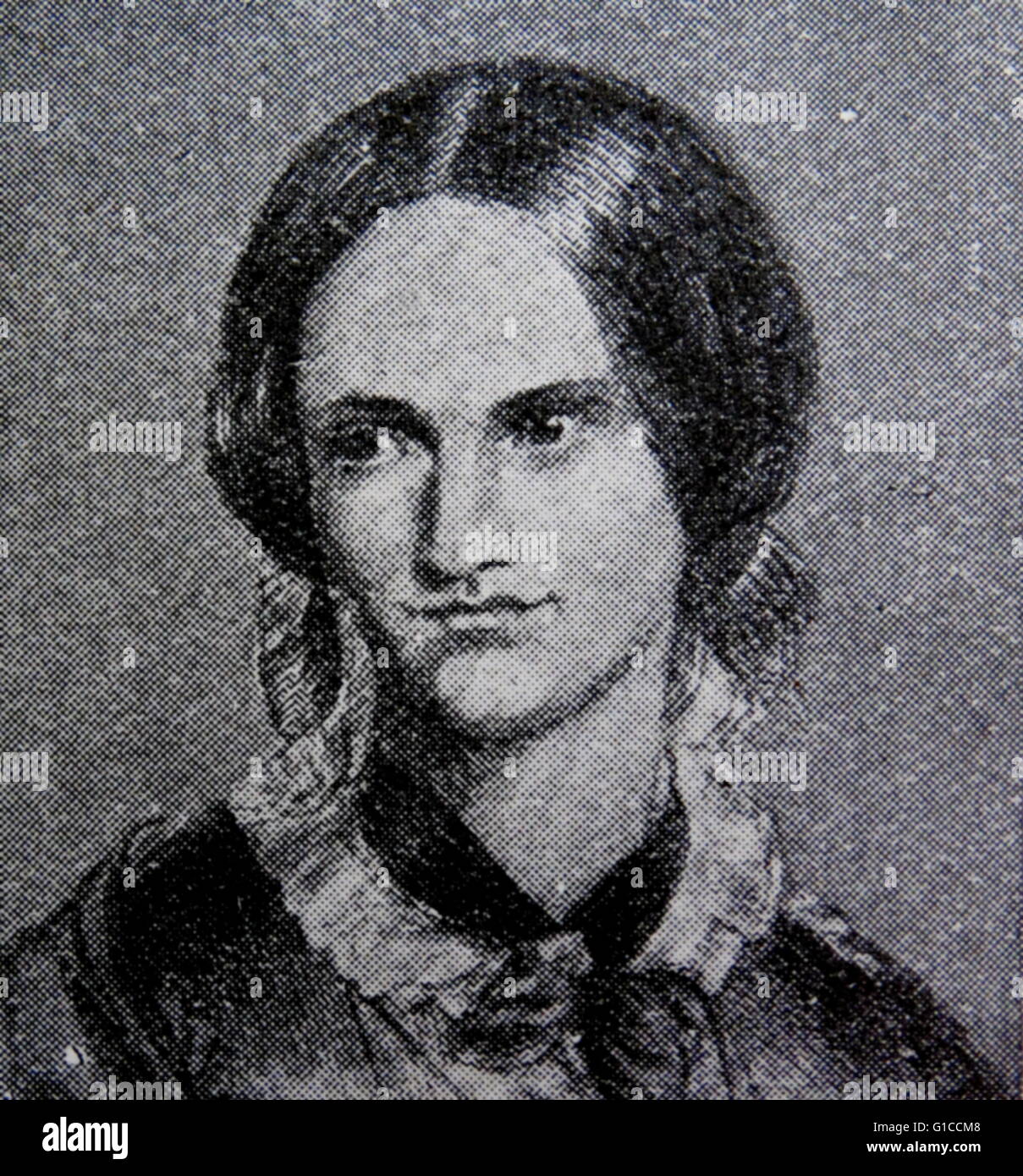 Porträt von Charlotte Bronte (1816-1855), englischer Schriftsteller und Dichter, der älteste der drei Schwestern Bronte. Vom 19. Jahrhundert Stockfoto