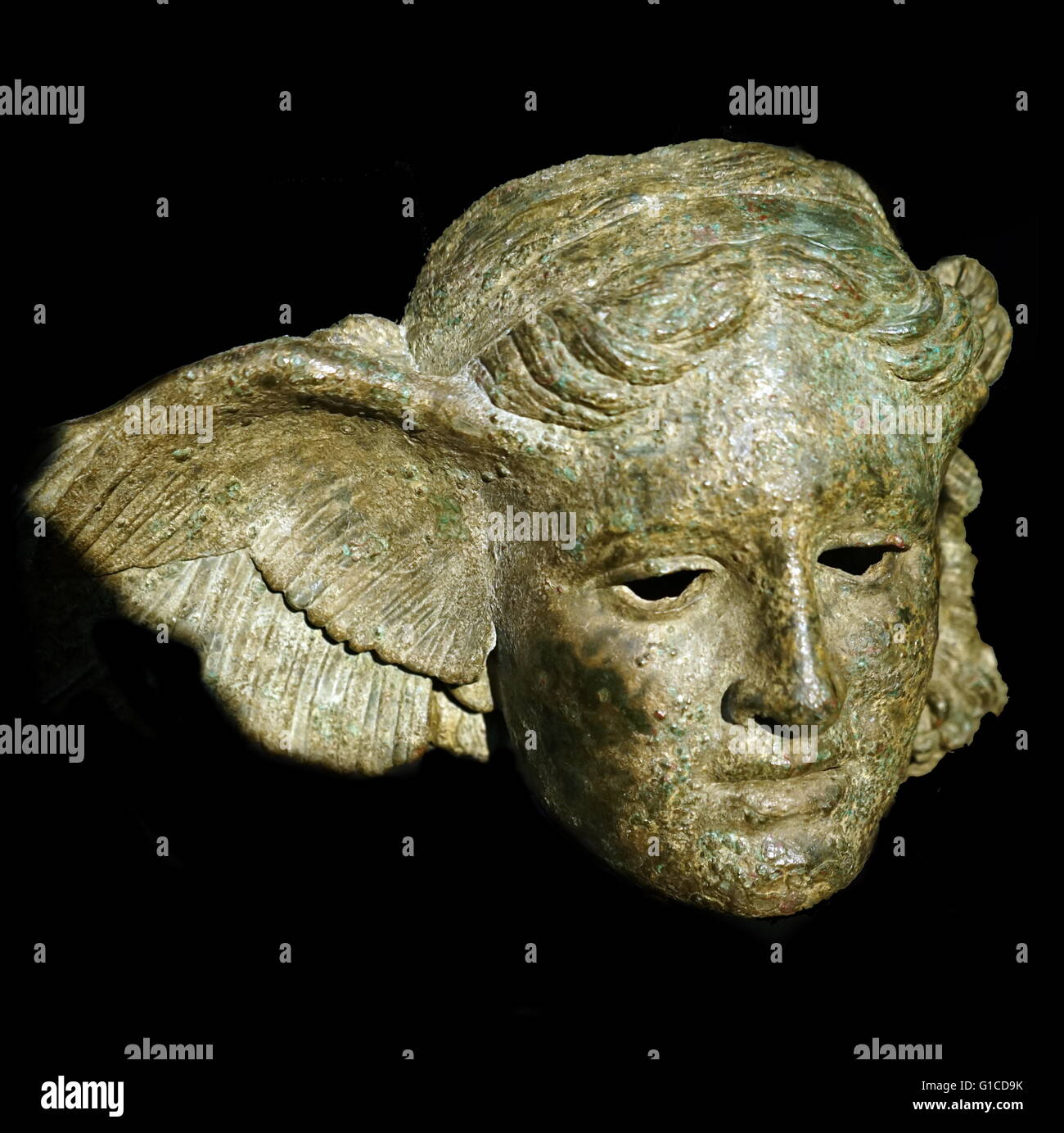 Bronzekopf von Hypnos, dem griechischen Gott des Schlafes. 275 v. Chr.  datiert Stockfotografie - Alamy
