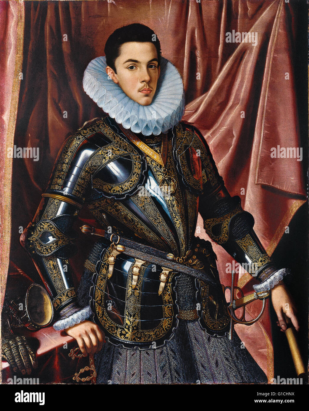 Juan Pantoja De La Cruz - Porträt von Prinz Philip Emmanuel von Savoyen - Museo de Bellas Artes de Bilbao Stockfoto