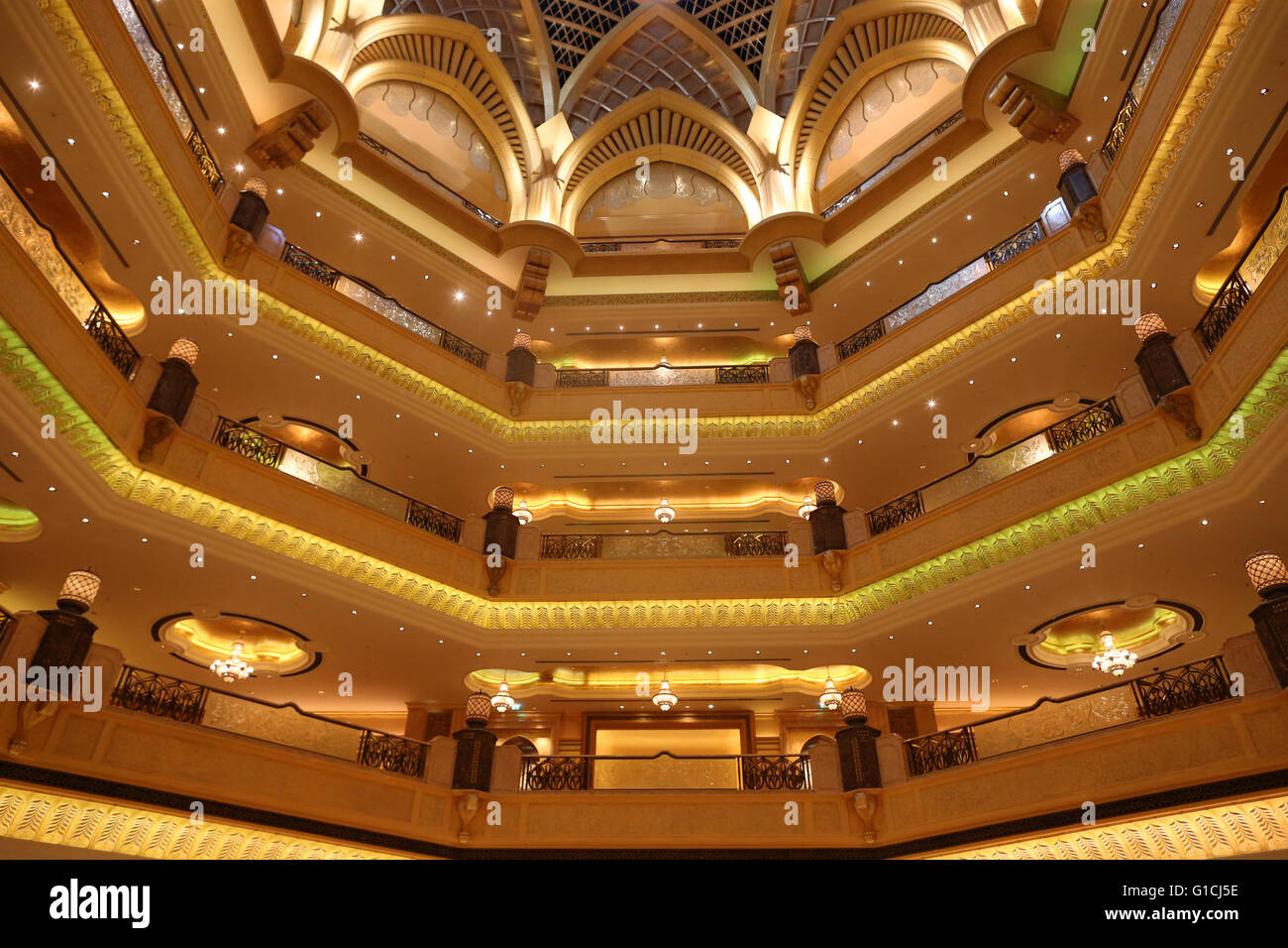 Abu Dhabi, Emirates Palace Hotel.  Vereinigte Arabische Emirate. Stockfoto