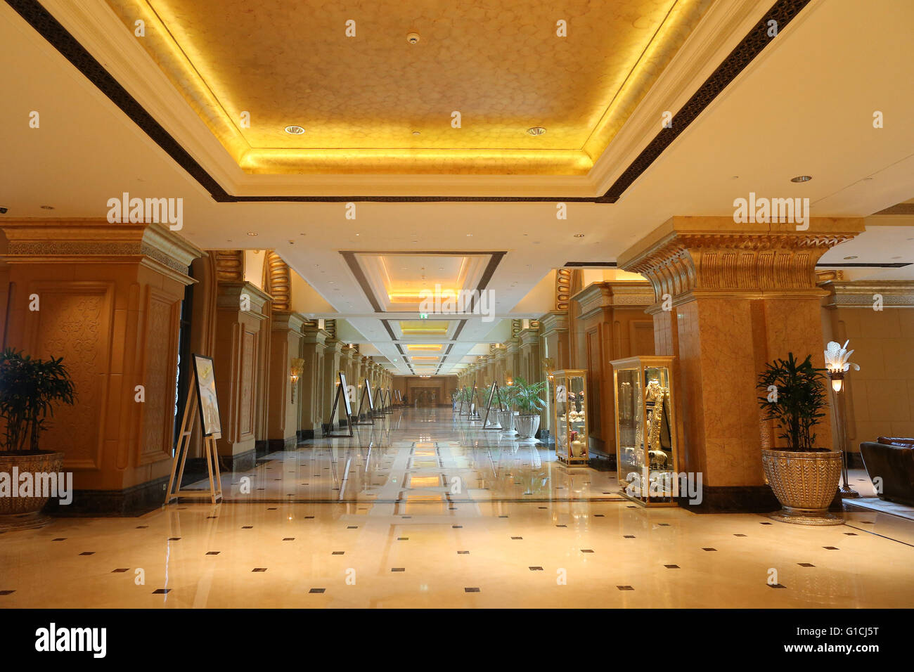 Abu Dhabi, Emirates Palace Hotel.  Vereinigte Arabische Emirate. Stockfoto