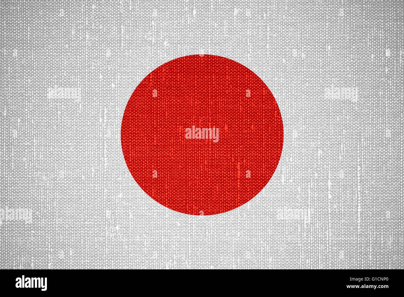 Flagge von Japan oder Japanisch Banner auf Cnavas Hintergrund Stockfoto
