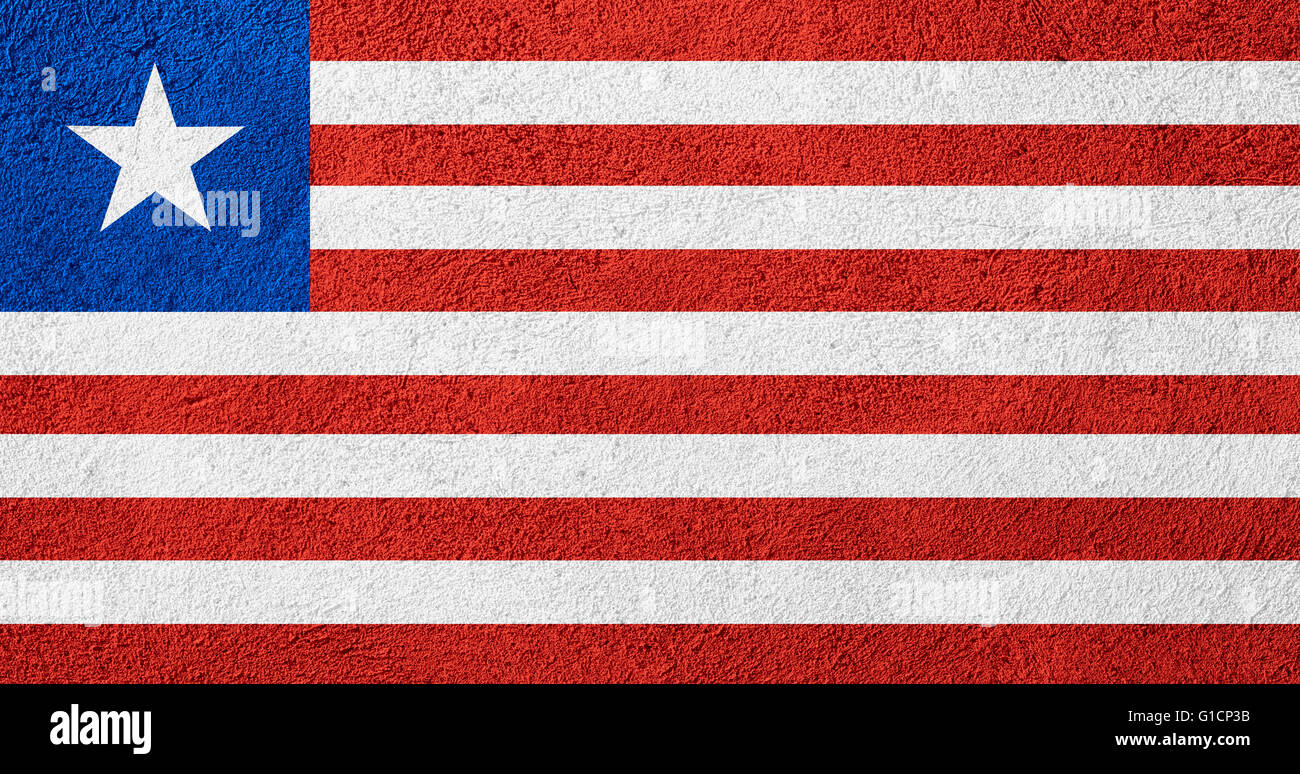 Flagge von Liberia oder liberianischen Banner auf grobe Muster Hintergrund Stockfoto