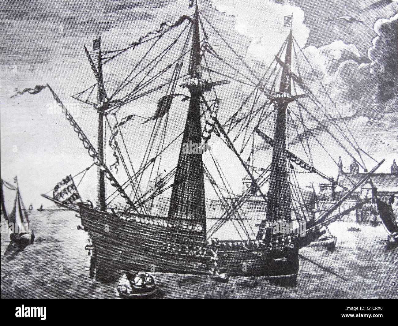 Illustration der Golden Hind, eine englische