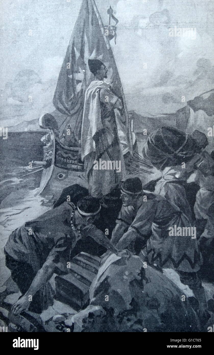 Gemälde der Merchant Seefahrer der Antike. Stockfoto