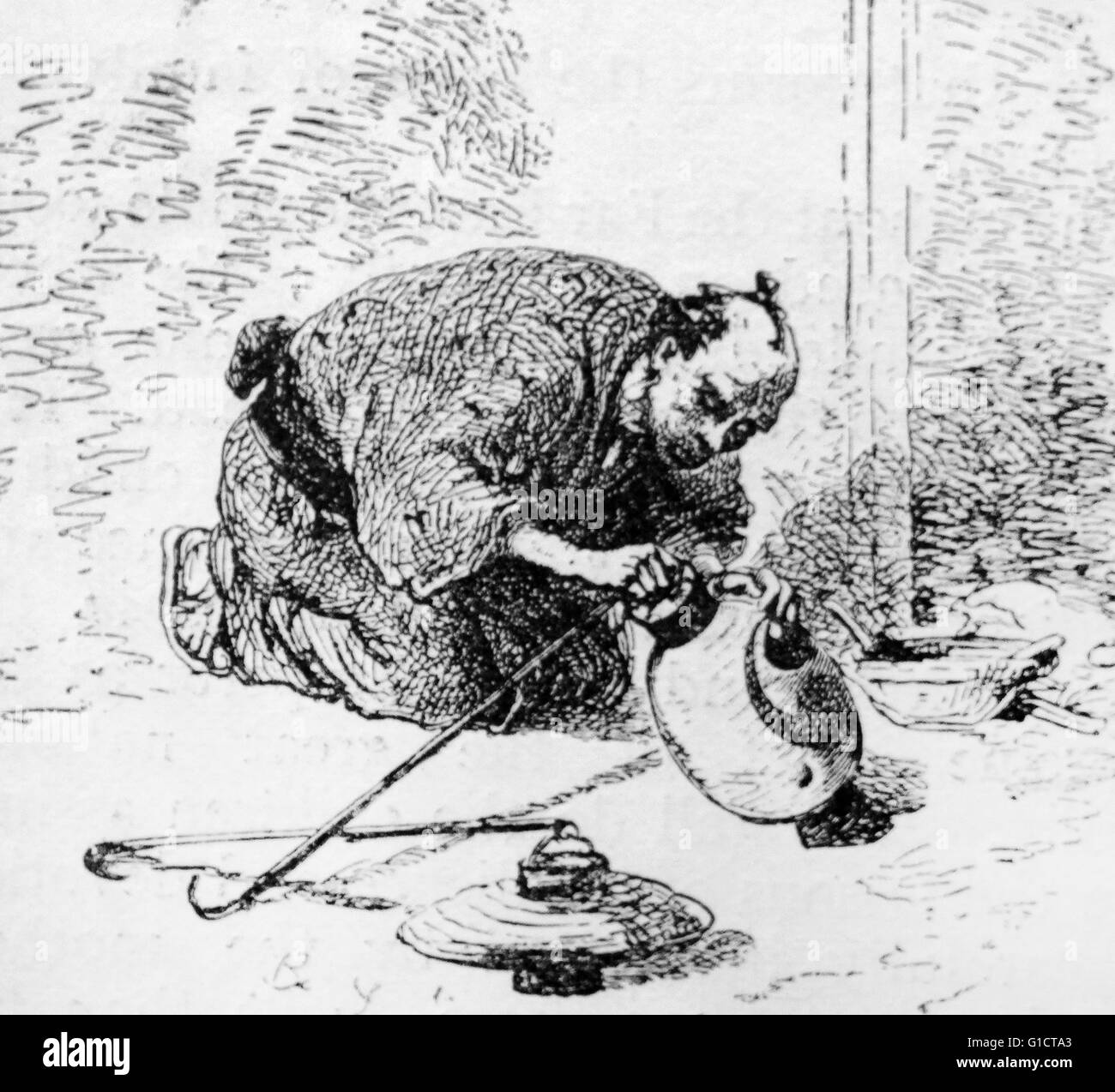 Abbildung zeigt eine Laterne-Heilkundiger des alten Japan Stockfoto