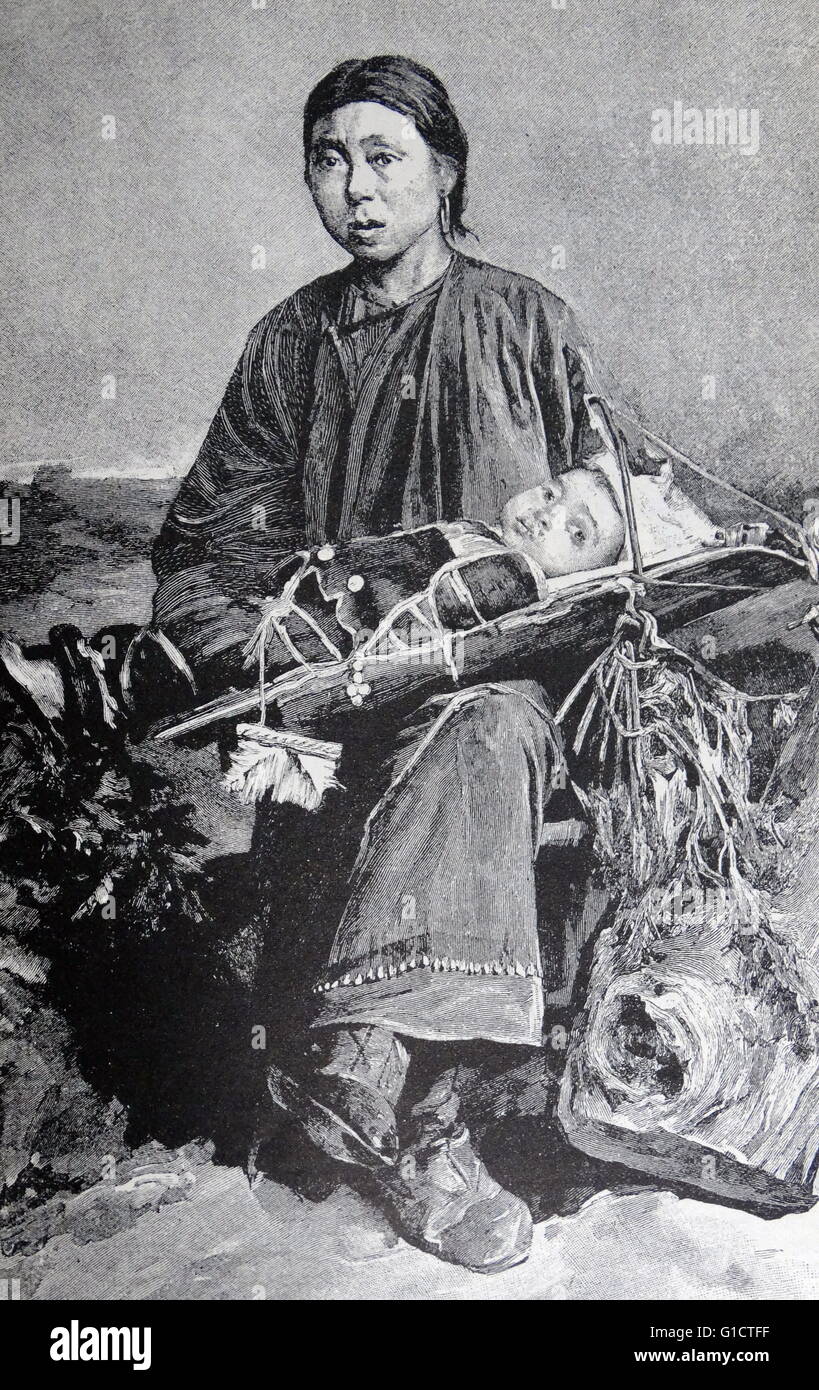 Erster (auch Nivkhs; Nivchen; oder Gilyak; eine indigene Volksgruppe bewohnen die Nordhälfte der Insel Sachalin und die Region von der Mündung des Flusses Amur in Russlands Khabarovsk Krai. Erster wurden traditionell Fischer; Jäger; und Hundezüchter. Stockfoto