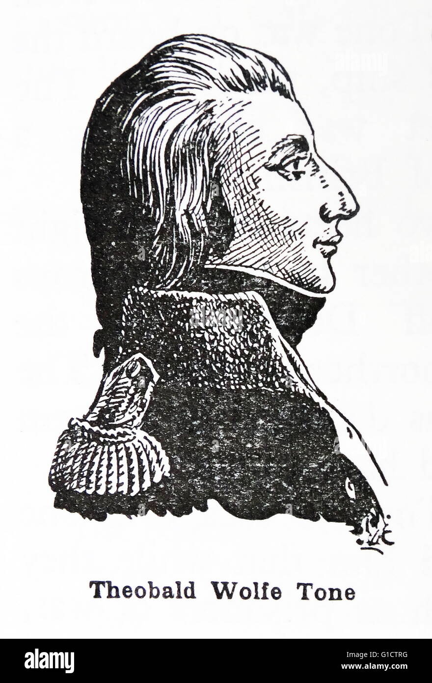 Wolfe Ton (20. Juni 1763 – 19. November 1798); war eine irische revolutionären Leitfigur und eines der Gründungsmitglieder der United Irishmen und gilt als der Vater des irischen Republikanismus. Stockfoto