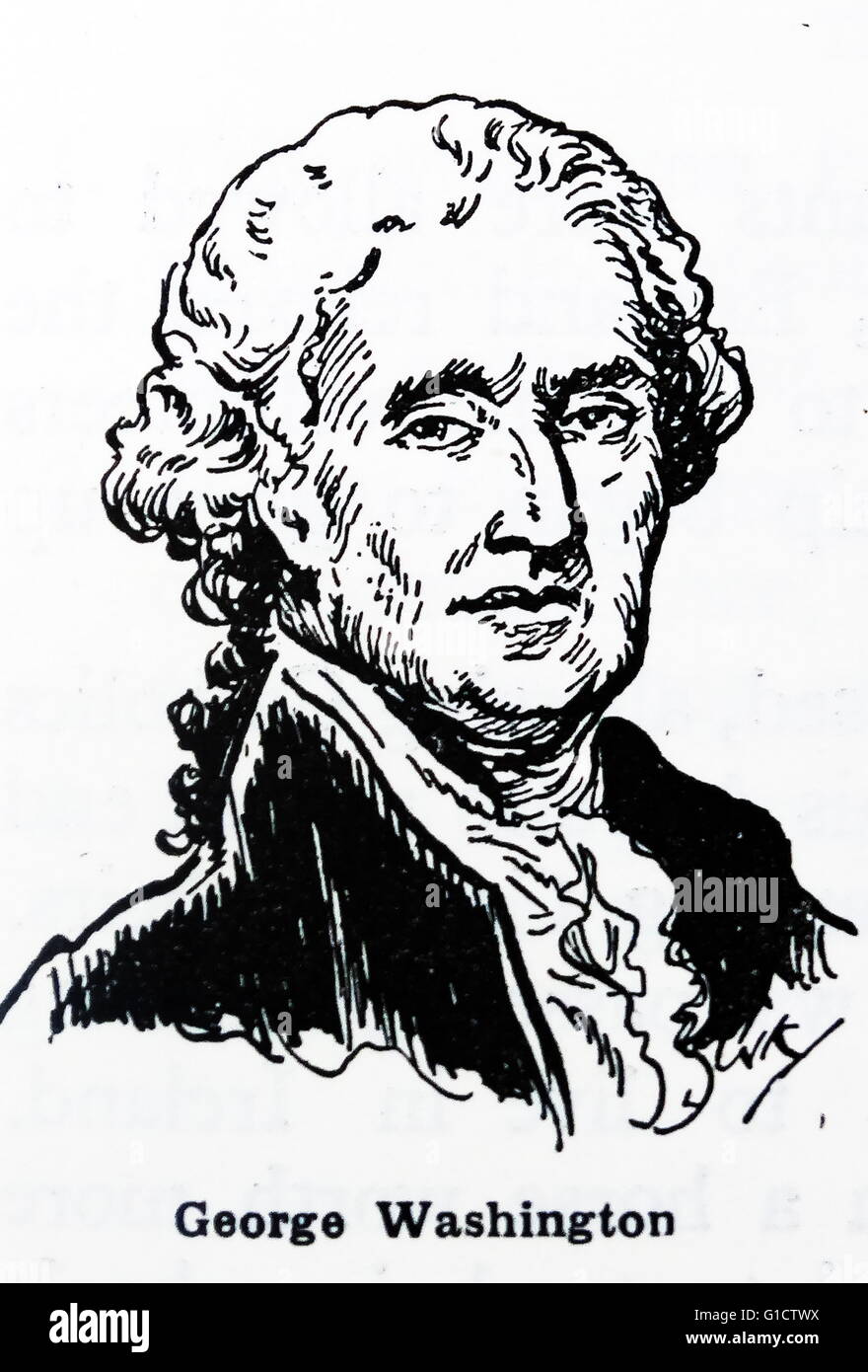George Washington (1732 – 1799), erster Präsident der Vereinigten Staaten (1789 – 97); Stockfoto