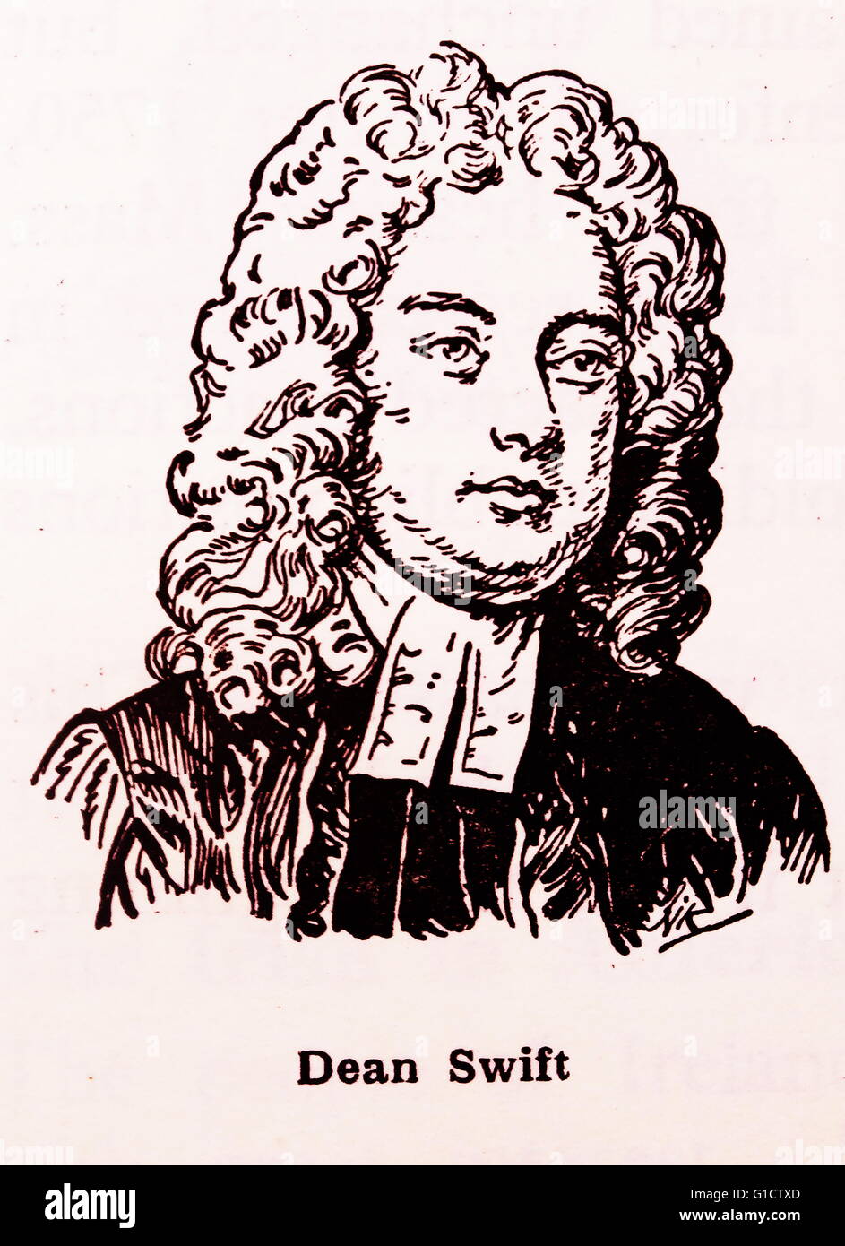 Sterblichen Satiriker Jonathan Swift (1667 – 1745); Essayist; politischen Pamphletisten und Kleriker, der Dekan der St. Patrick-Kathedrale wurde; Dublin Stockfoto