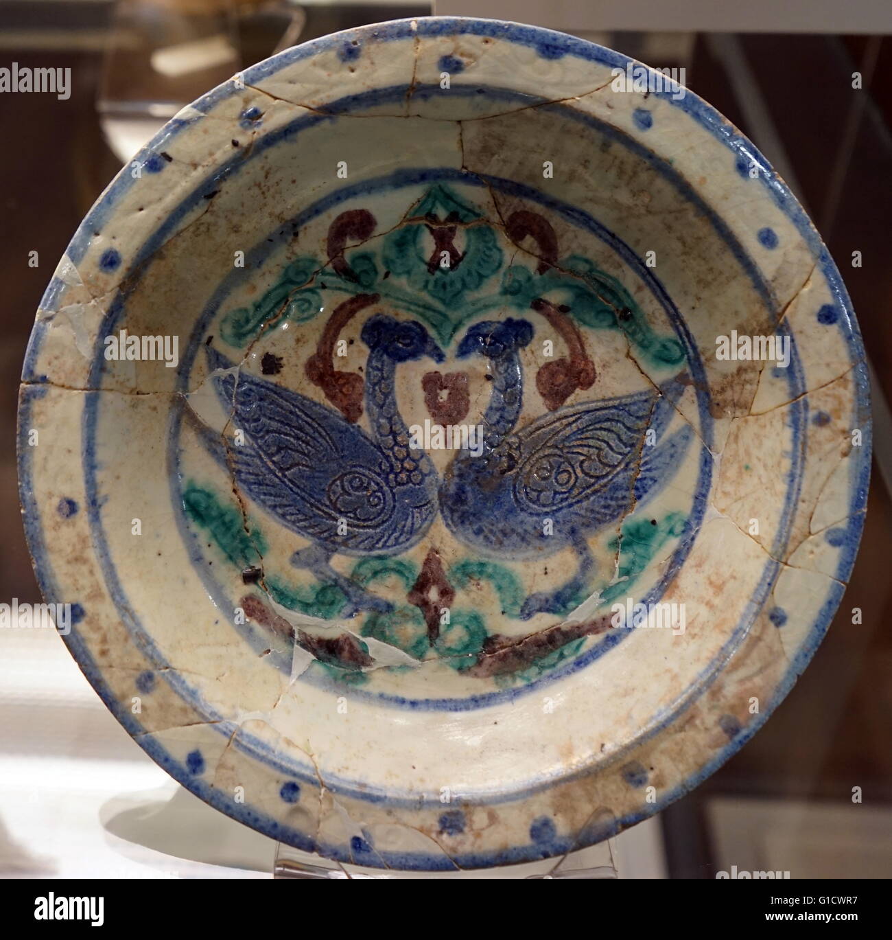 Stein-Paste Gericht aus Syrien. Vom 12. Jahrhundert Stockfoto