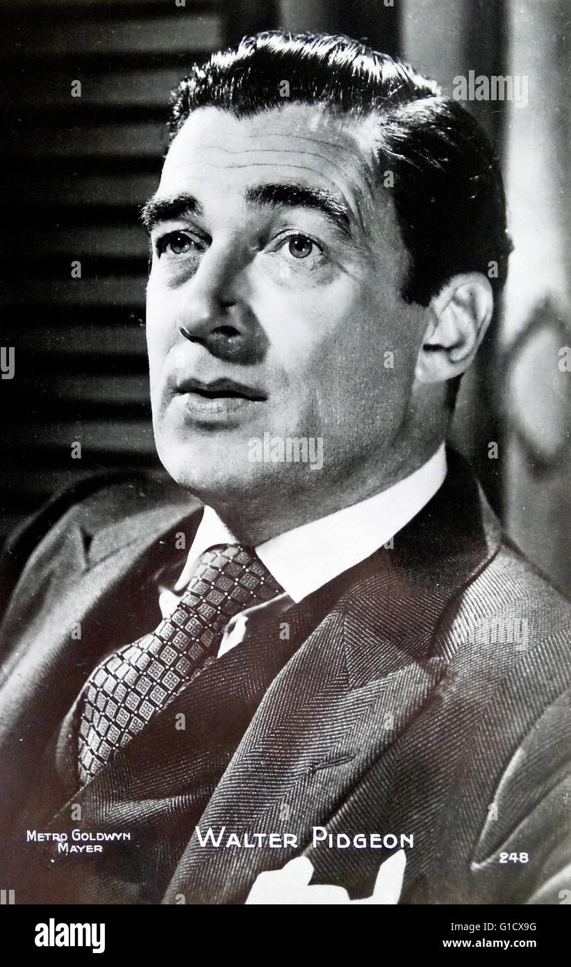 Walter Pidgeon (1897-1984), ein kanadischer Schauspieler. Vom 20. Jahrhundert Stockfoto