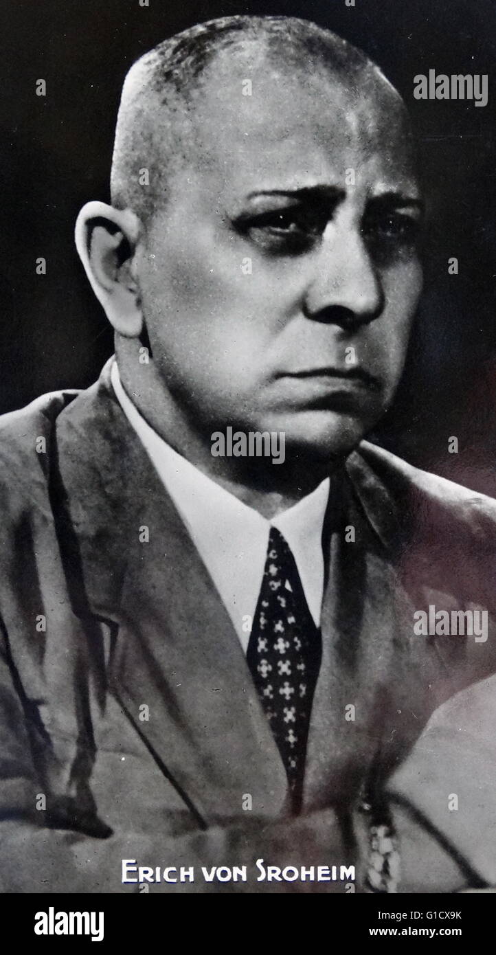 Erich von Stroheim (1885-1957), österreichisch-amerikanischer Regisseur, Schauspieler und Produzent. Vom 20. Jahrhundert Stockfoto