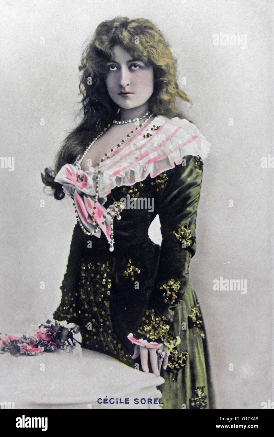 Cécile Sorel (1873 – 1966), eine französische Comic-Schauspielerin. Vom 19. Jahrhundert Stockfoto