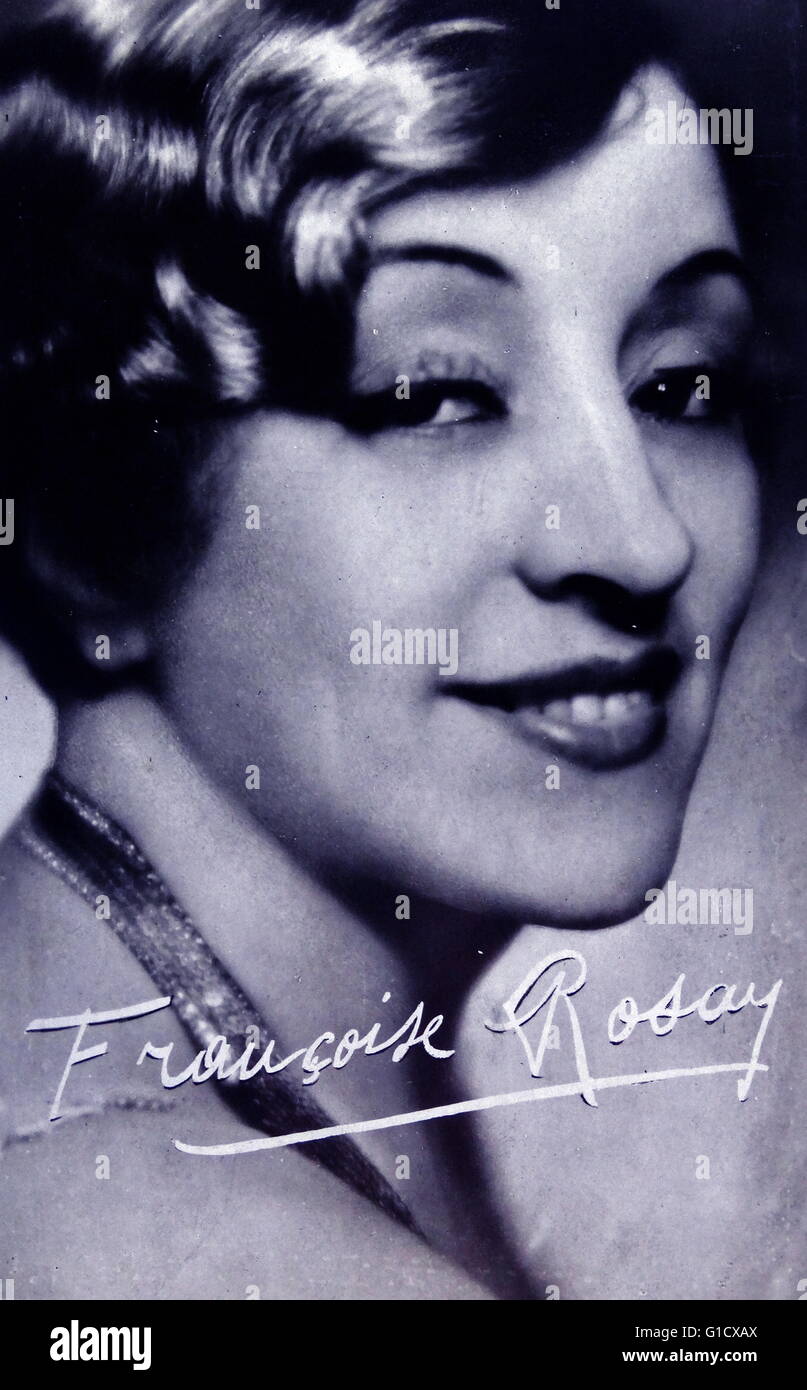 Françoise Rosay (1891 – 1974), ein französischer Opernsänger (Tenor), Diseuse und Schauspielerin. Vom 20. Jahrhundert Stockfoto