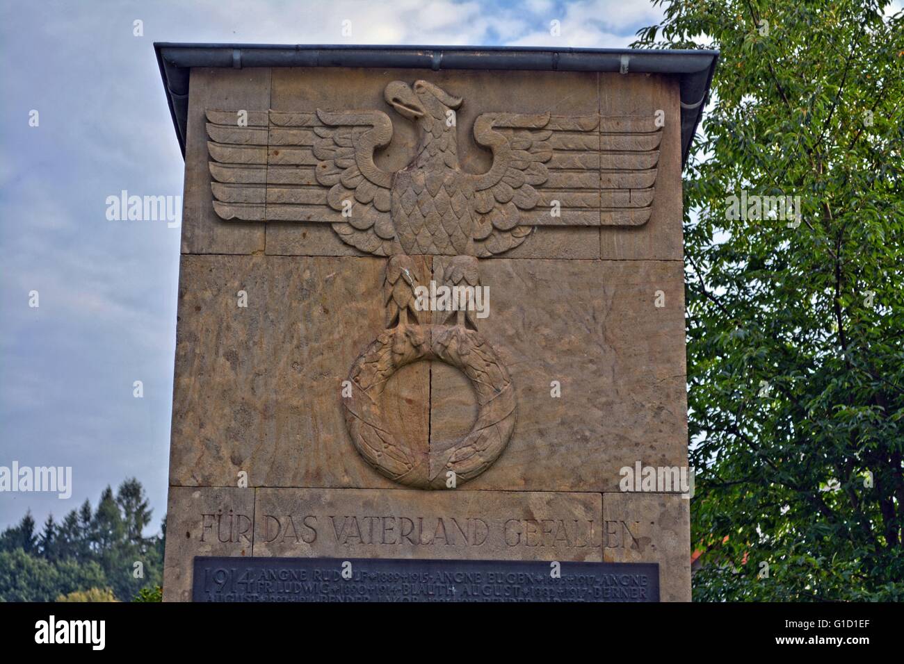 German World War Memorial errichtet 1935, im Saarland. Den mittleren