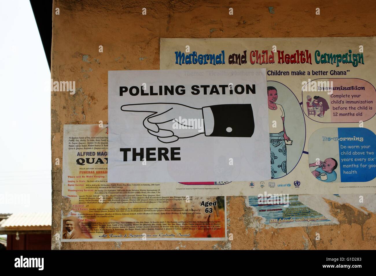 Ghana Wahlen, Wahllokal Stockfoto