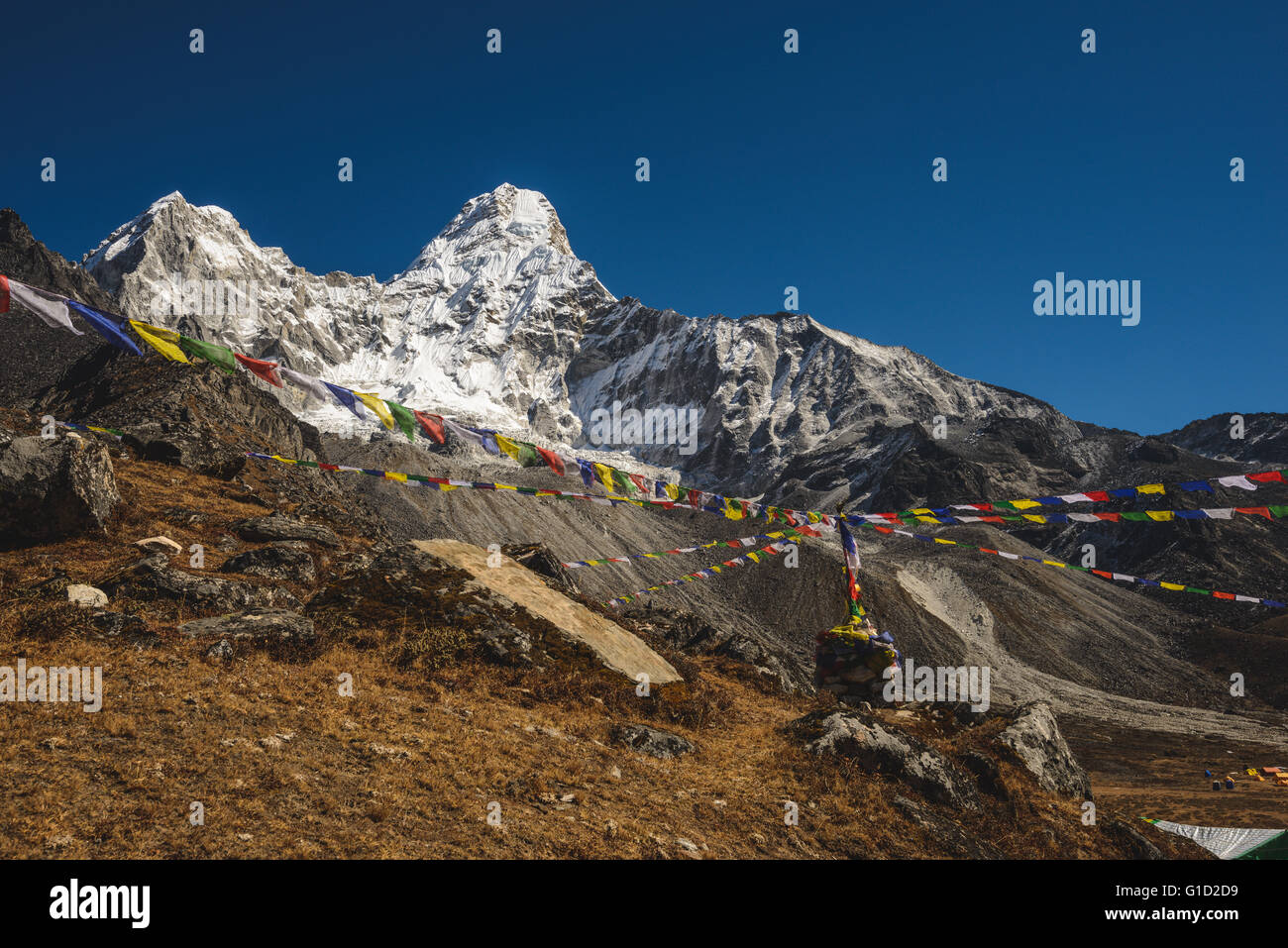 Ama Dablam Basislager in Nepal Stockfoto