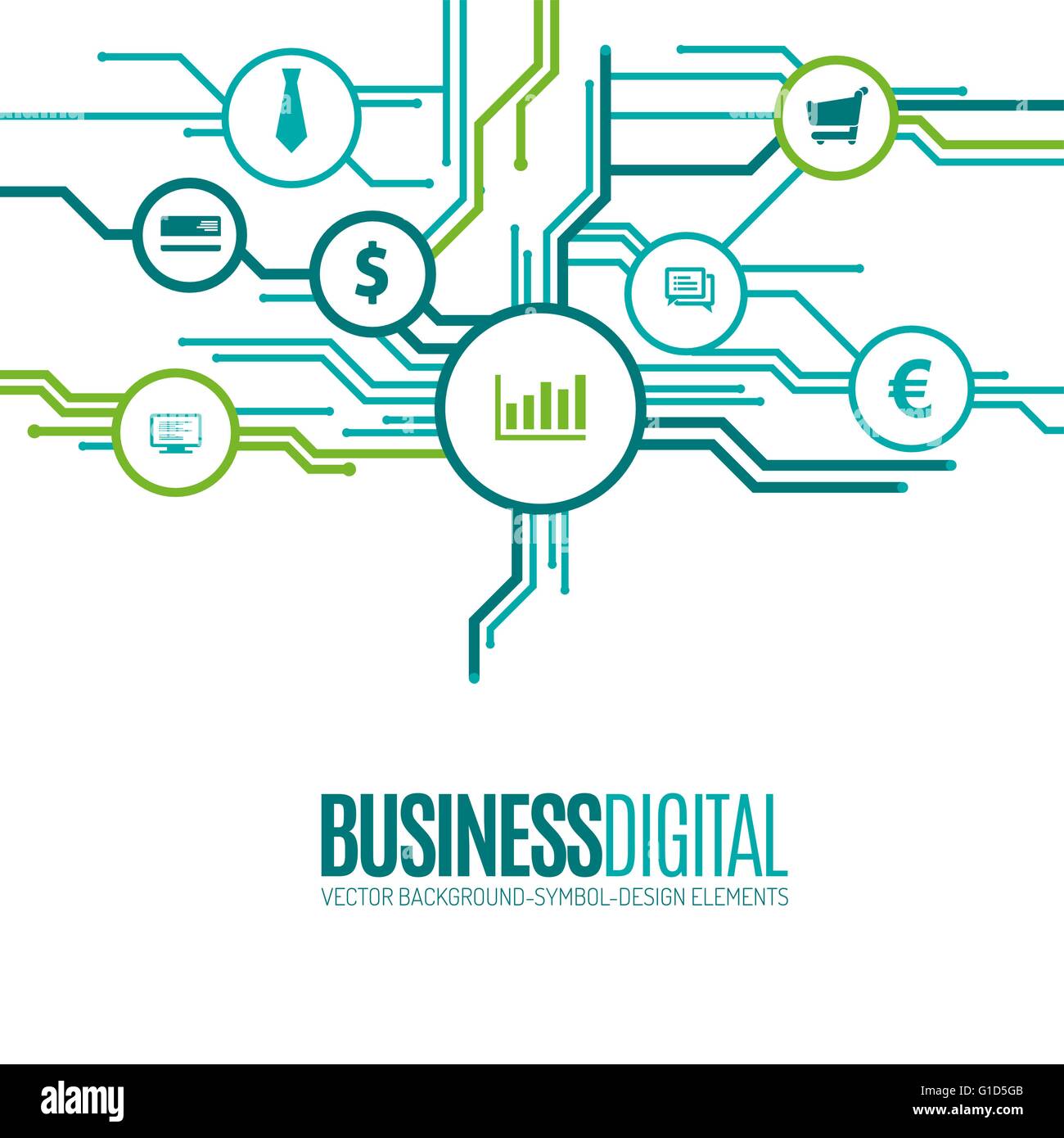 Business Symbole als digitale Technologie Layout. Technologie Vektor Elemente für Infografiken, Designs oder Flyer. Stock Vektor