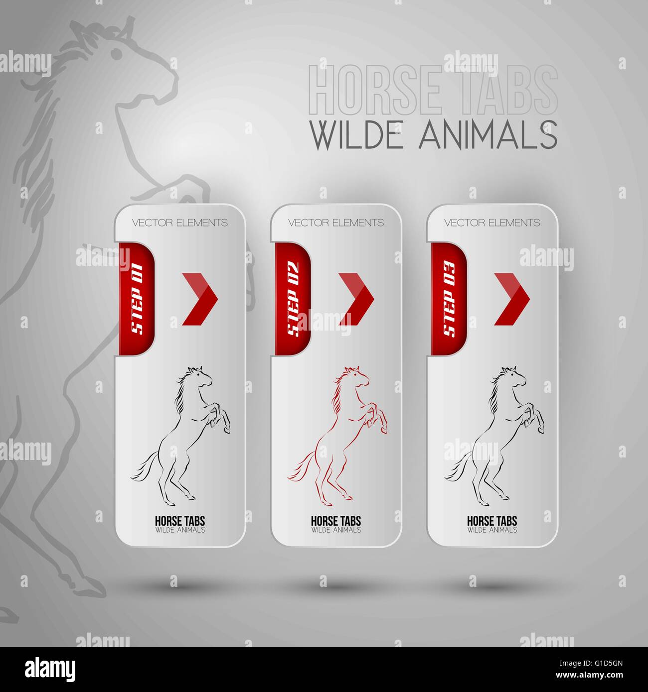 Drei Unternehmen Reiter mit Pferd Symbole. Relaxing Vektorelement mit Wilde Tiere. Stock Vektor