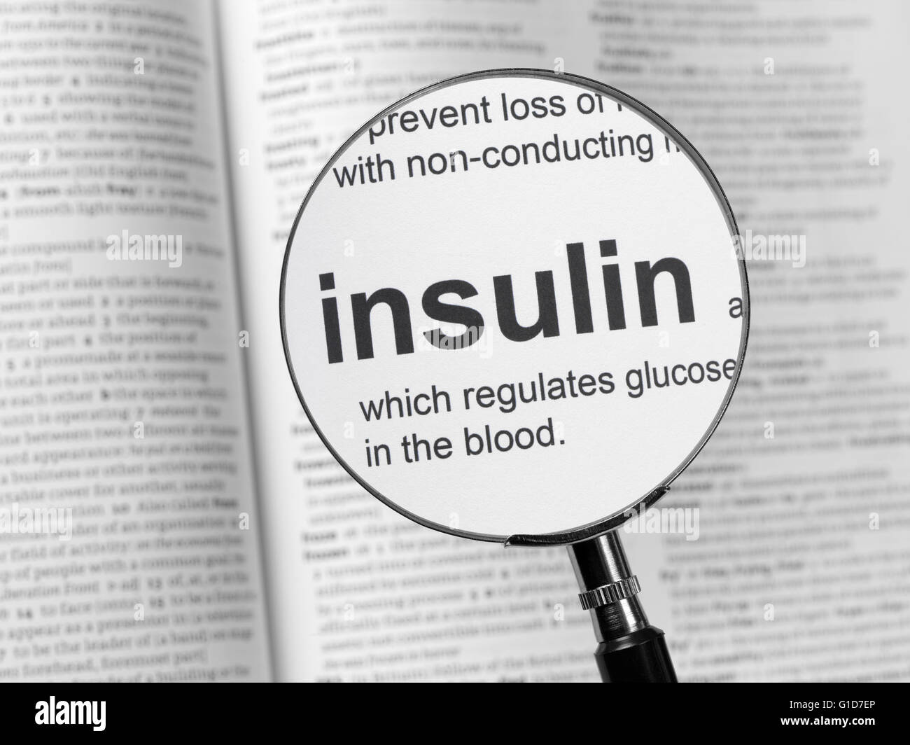 Wörterbuch, die Hervorhebung von Insulin Stockfoto