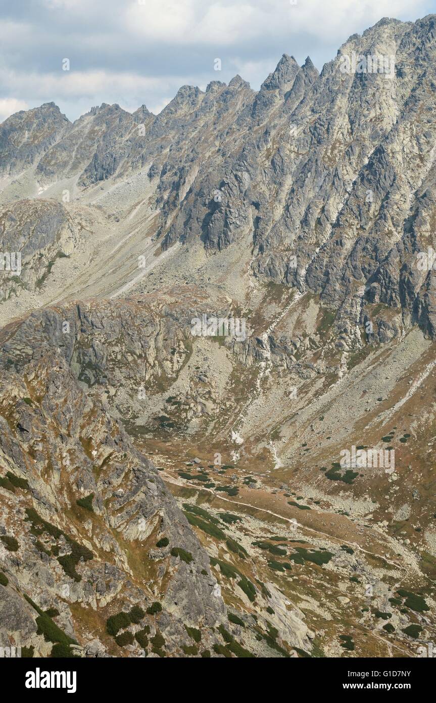 Blick auf Berge von Solisko in der hohen Tatra in der Slowakei Stockfoto