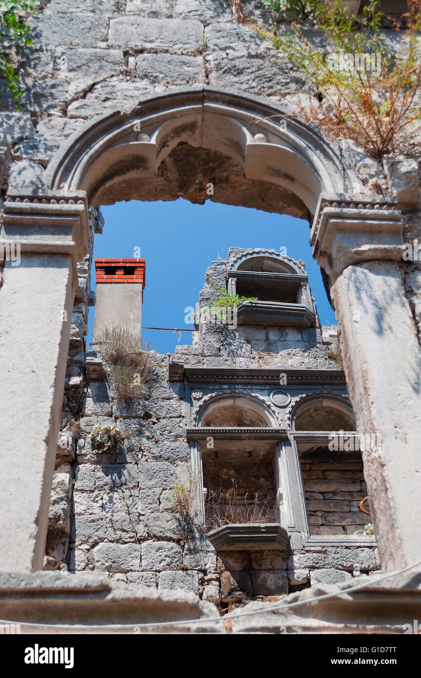 Fragment der Architektur in Korcula, Kroatien Stockfoto