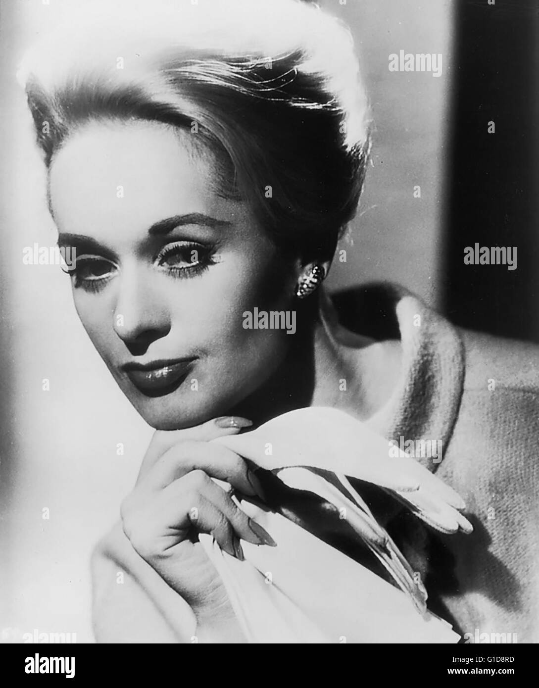 Hedren, Tippi / Satz (Die Vögel),... Tippi Hedren bin eingestellt von Hitchcocks "Vögel sterben" ()... Stockfoto