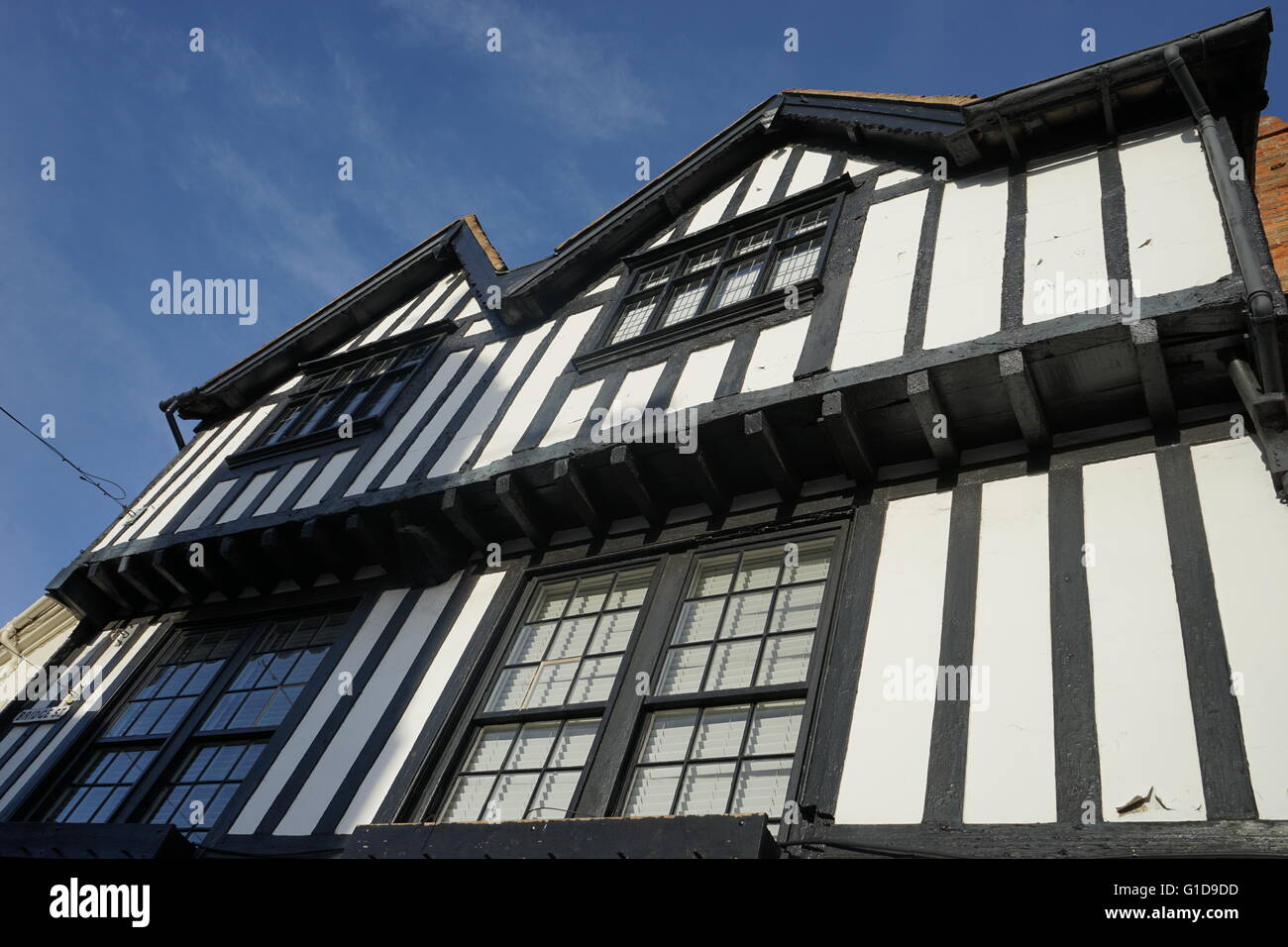 Tudor Periode Fassade eines Gebäudes in Stratford-nach Avon, England. aus dem 16. Jahrhundert Stockfoto